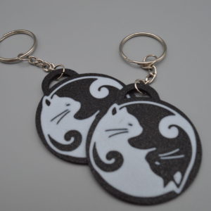 Cat Ying Yang Keyring