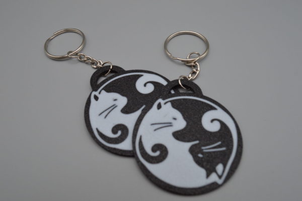 Cat Ying Yang Keyring